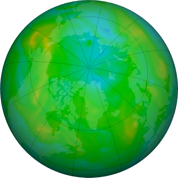 Arctic ozone map for 24 July 2022